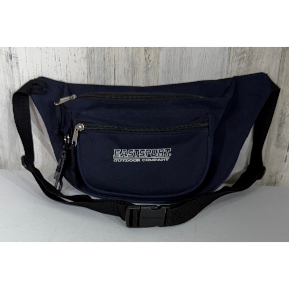 Eastsport Fanny Pack Waist Bag Navy Outdoor Company 3-Pocket Utility Vintage 90s